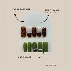 Funky Tortoise and Green Nail Set
